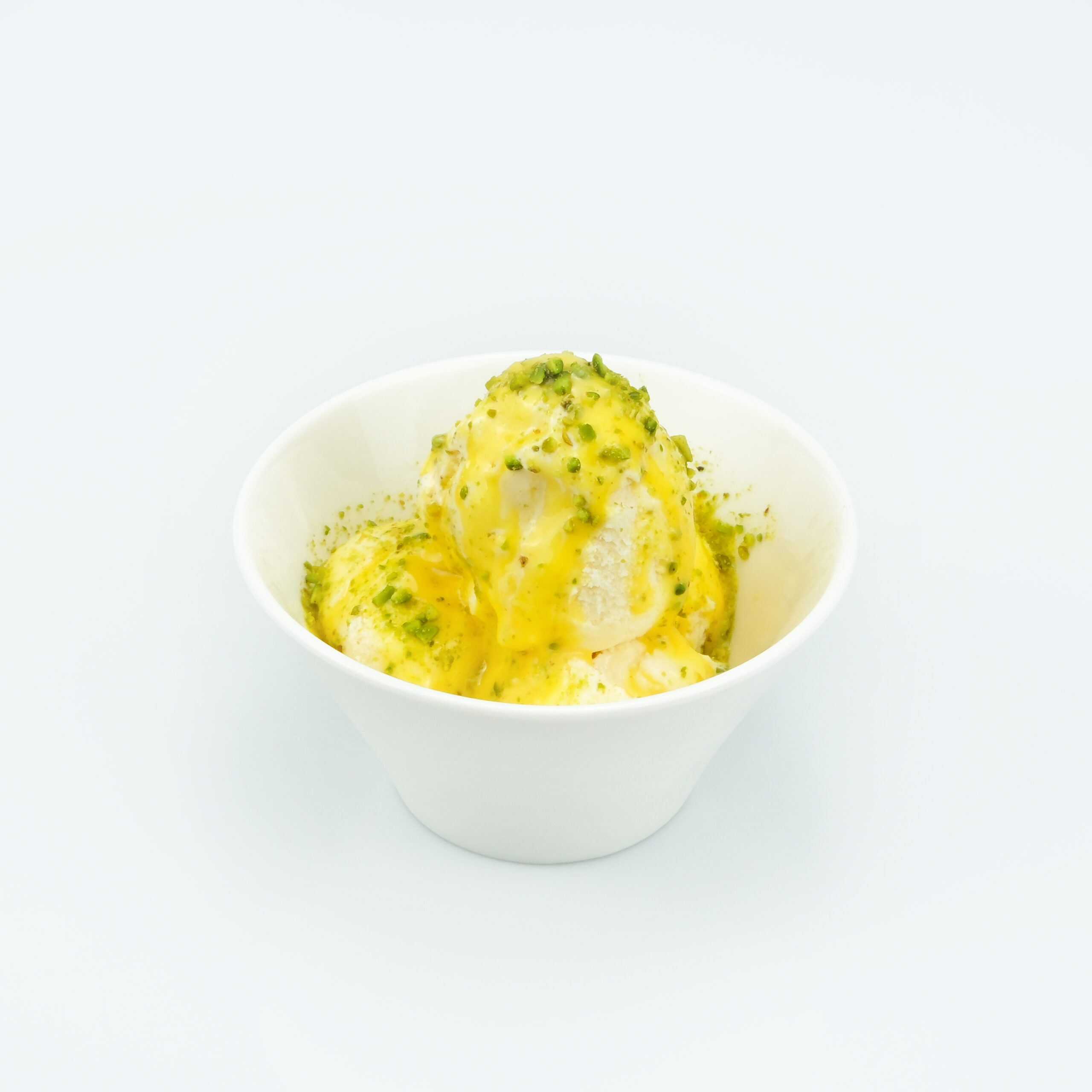 Vanilla Pistachio  Ice cream + Saffron cream | 22 AED